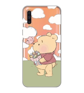 Samsung Galaxy A70 Uyumlu Winnie The Pooh Tasarımlı Şeffaf Telefon Kılıfı