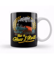 Funny This Is How I Roll Train Pun Model Train Pun Kupa Bardak Porselen