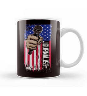 Journalist US American Flag Journalism Reporter Author Media Kupa Bardak Porselen