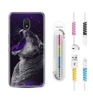 Xiaomi Redmi 8A 8 Pro 9C 9T 10C 11T Pro Kılıf Kablo Koruma Spiral Silikon Purple Leopar 1750