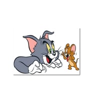 Ahşap Tablotom Ve Jerry Beyaz Arkaplan (25x35 Cm Boyut)