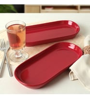 Keramika Kırmızı Noyan Kayık Tabak 2 Adet 26 Cm 506