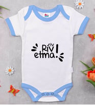 BK Kids Riv Riv Etma Tasarımlı Mavi Bebek Body Zıbın-1