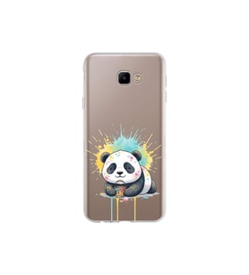 Samsung Galaxy J4 Core ile Uyumlu Splash Panda Tasarımlı Şeffaf Silikon Kılıf