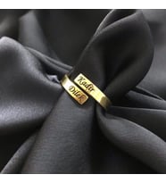 Kişiye Özel 925 Ayar Gümüş Çift İsim Yüzük (Gold)