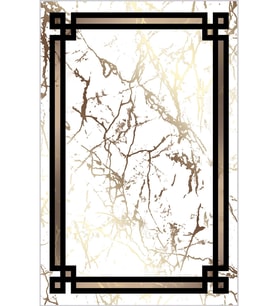 Eliana Home Baskılı, Yıkanabilir Kaymaz Taban Salon Halısı LNA1885-SM67 100x150 cm (Beyaz)