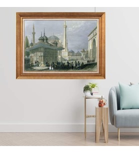 Altın Varaklı  Çerçeveli Paspartulu Tablo ndd1447 (Gold)