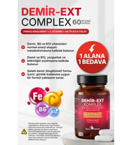 DEMİR-EXT KOMPLEX (Ferroz Bisglisinat) 60 Bitkisel Kapsül 1 ALANA 1 BEDAVA