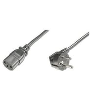 AK-440100-018-S Güç Kablosu, Schuko 90 derece açılı Erkek - C13 Dişi, 1,8 metre, H05VV-F3G 0.75qmm, siyah renk