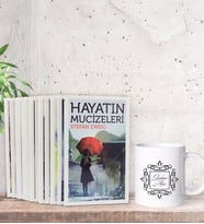 BK Gift Kişiye Özel İsimli Kupa Bardak ve Stefan Zweig Serisi(14 Kitap) Hediye Seti