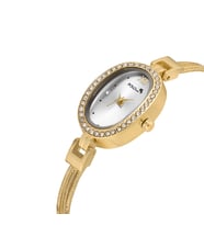 Polo Air Lüx Taşlı Oval Kasa Hasır Metal Kordon Kadın Kol Saati PL-1546Bx (Sarı)