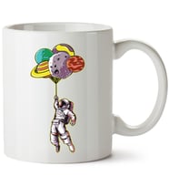 Astronot Baskılı Porselen Kupa Bardak