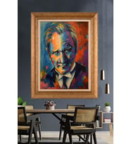 Altın Varaklı Çerçeveli Paspartulu Atatürk Tablo TR1207 (Gold)