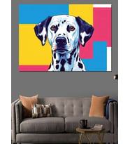 Renkli Pop Art Dalmaçyalı Köpek Dekoratif Kanvas - Mdf Ahşap Tablo