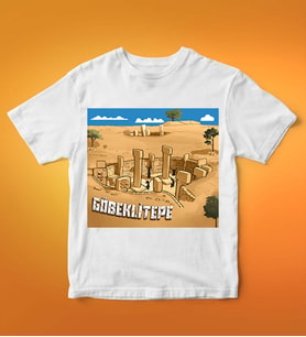 Göbeklitepe Tasarımlı Tişört (Beyaz)