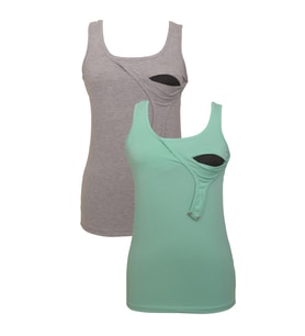 LuvmaBelly MYRA1501_1508 Emzirme atlet seti (Gri - Yeşil)