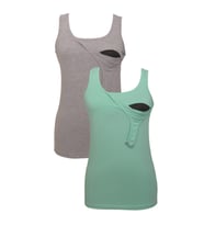 LuvmaBelly MYRA1501_1508 Emzirme atlet seti (Gri - Yeşil)