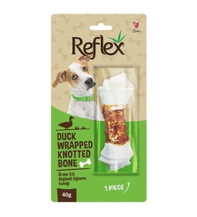 REFLEX Ördek Etli Düğümlü Kemik 40 Gr: Köpekler İçin Çiğneme Ödülü ve Diş Bakımı