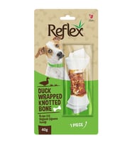 REFLEX Ördek Etli Düğümlü Kemik 40 Gr: Köpekler İçin Çiğneme Ödülü ve Diş Bakımı