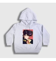 Presmono Unisex Çocuk Beyaz Josuke Joestar Anime Jojo Kapüşonlu Sweatshirt 321792tt