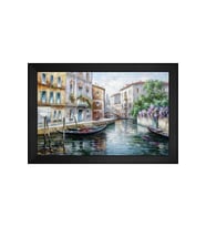 Manzara Temalı Kanvas Tablo 50 x 70 cm Siyah Çerçeve