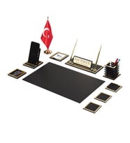 Asel Sümen Takımı 11 Parça Siyah Full Set (Gold)