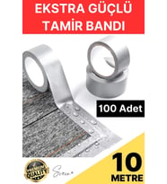 100 Adet 10 Mt Gri Lifli Tamir Takviye Onarım Bandı Su Geçirmez Sızdırmaz Kuvvetli Dayanıklı Çatlak