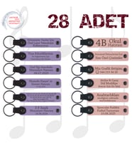 M Menekşe & Y Ağzı, 28’li Set, Mesajlı Deri Hatıra Anahtarlık, Yılbaşı Kutlamalarına Küçük Hatıra