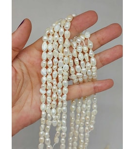 İnci Dizi Beyaz Doğal Parçalar 5-8mm Aralığında (53348)