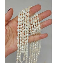İnci Dizi Beyaz Doğal Parçalar 5-8mm Aralığında (53348)