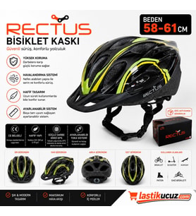 BİSİKLET KASKI (YEŞİL SİYAH YETİŞKİN VİZÖRLÜ LED IŞIKLI BEDEN 58/61)