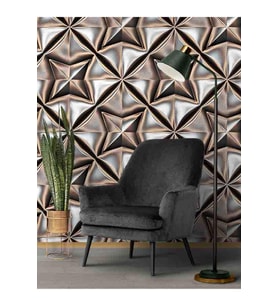 Dreamwall Geometrik Yıldız Desenli Yırtılmaz Tekstil Duvar Kağıdı (Çok Renkli)