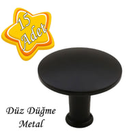 15 Adet Düz Düğme Siyah Kulp Mobilya Çekmece Dolap Kapak Kulbu Metal Kulp Aksesuarları Vidalı