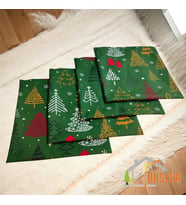 4 Adet Yeniyıl Yılbaşı Desenli Kırlent Kılıfı,Yılbaşı Temalı Home Kırlent Kılıfı,Dekoratif Yastık Kılıfı 40x40 (Desenli Yeşil)