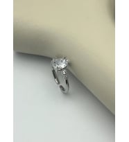 Çelik Silver Tek Taş Ayarlanabilir Yüzük - 25yzk244