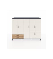 Hyperion Dolap 12 Raflı 2 Çekmeceli 7 Kapaklı 220x44x163 Antrasit-Aytaşı/Çam