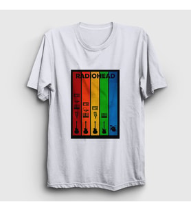 Presmono Unisex Beyaz Rainbow Radiohead T-Shirt 104458tt