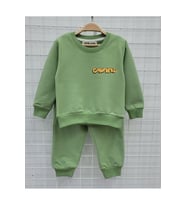 GARFİELD BASKİLİ EŞOFMAN TAKIMI UNISEX EŞOFMAN TAKİMİ (Yeşil)