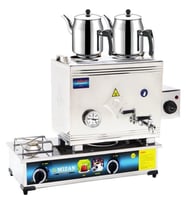 MİZAN MC402 Çift Demlik LPG ve Elektrikli Çay Kazanı 30 Lt + DEMLİK