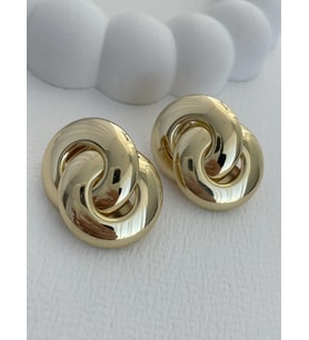 Özel Seri S Tasarım Gold Plaka Küpe