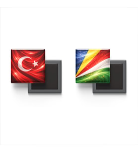 Buzdolap Magnetleri - Seyşeller Bayrağı ve Türk Bayrağı - 2'li Set Magneti