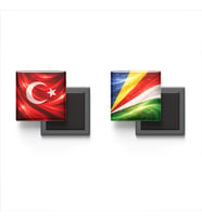 Buzdolap Magnetleri - Seyşeller Bayrağı ve Türk Bayrağı - 2'li Set Magneti