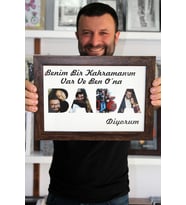 Baba Yazılı Baskılı Çerçeve
