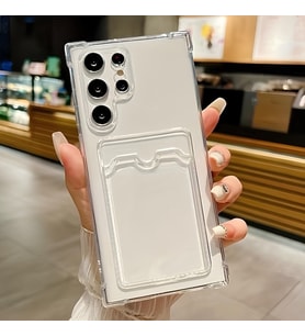 Samsung Galaxy S24 ultra Transparent Kartlıklı Antişok Kılıf Şeffaf