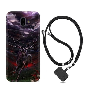 Samsung J6 Plus J7 Prime J7 Pro M20 Kılıf Boyun Askılı Silikon Dark Deer 1786