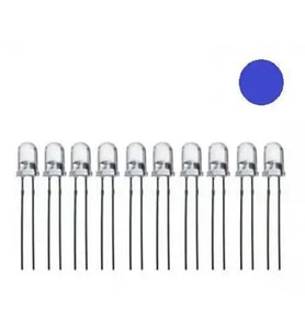 5mm Flaşörlü (Yanıp Sönen)Mavi Led Paketi - 100 Adet (Şeffaf)