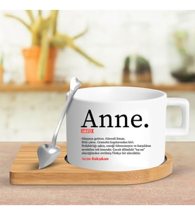 Anneye Hediye Lüks Kahve Fincanı (Beyaz)