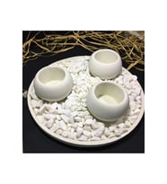 3 Lü Bubble Mumluk Alt Tabak Ve Taş Dahil Gift Decor