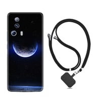 Xiaomi Mi 13 Lite Kılıf Resimli Boyun Askılı İpli Desenli Silikon Series Midnight Moon 1802