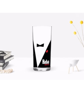 BK Gift Kişiye Özel Renkli Baskılı Godfather Baba Tasarımlı Rakı Bardağı-10 (Beyaz)